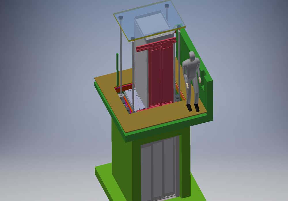 Konstruktion Lift für Dachfahrt und hebbbarem Glasdach